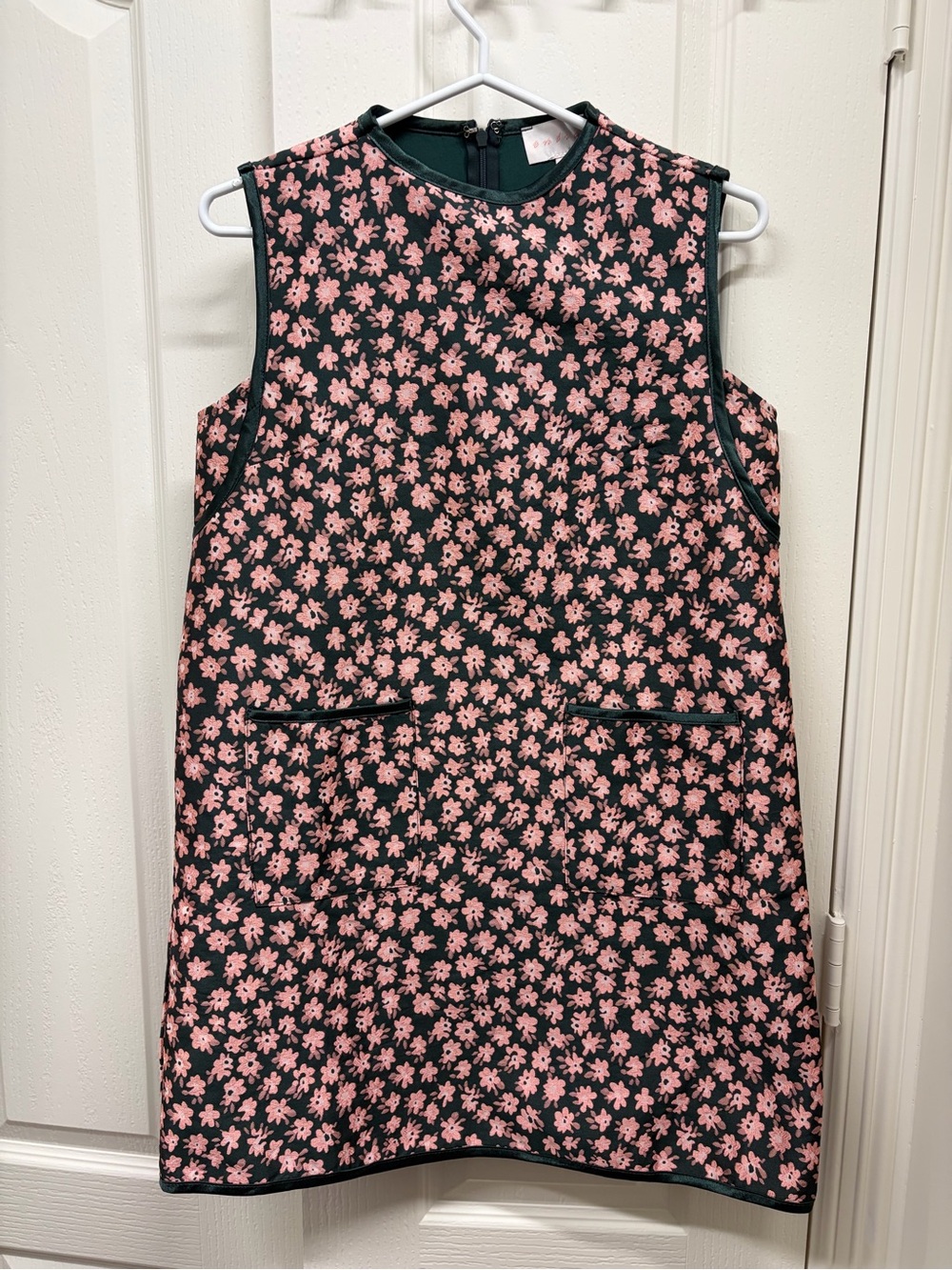 Entro Sleeveless green Dress with Pink Floral Print